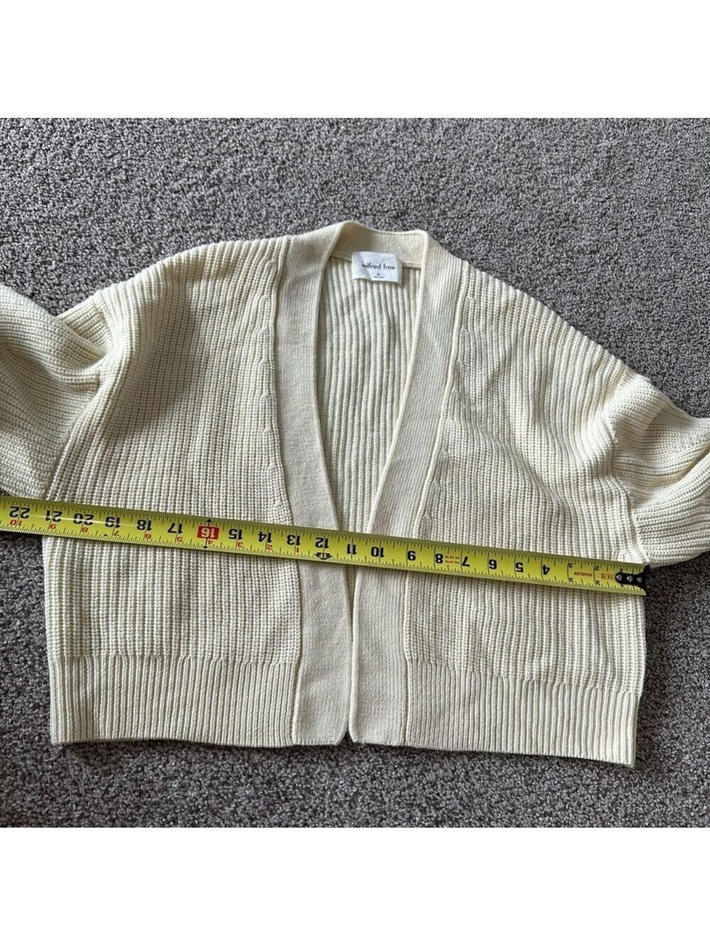 Wilfred Free Unwind Merino Wool Waist Open Cardigan XS Aritzia Butter Yellow - Picture 11 of 12